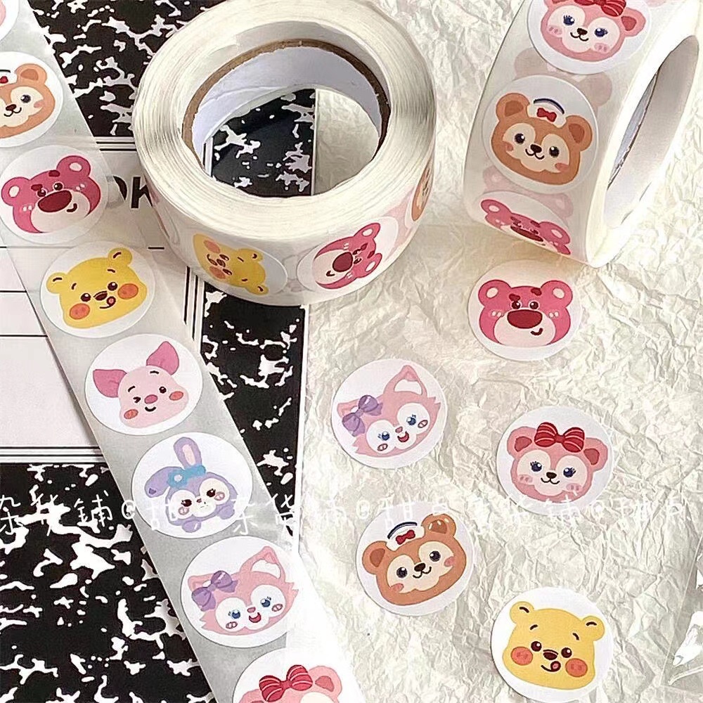 สติกเกอร์เทปฉลาก ลายดิสนีย์ StellaLou LinaBell Lotso DIY สําหรับตกแต่ง 500 ชิ้น