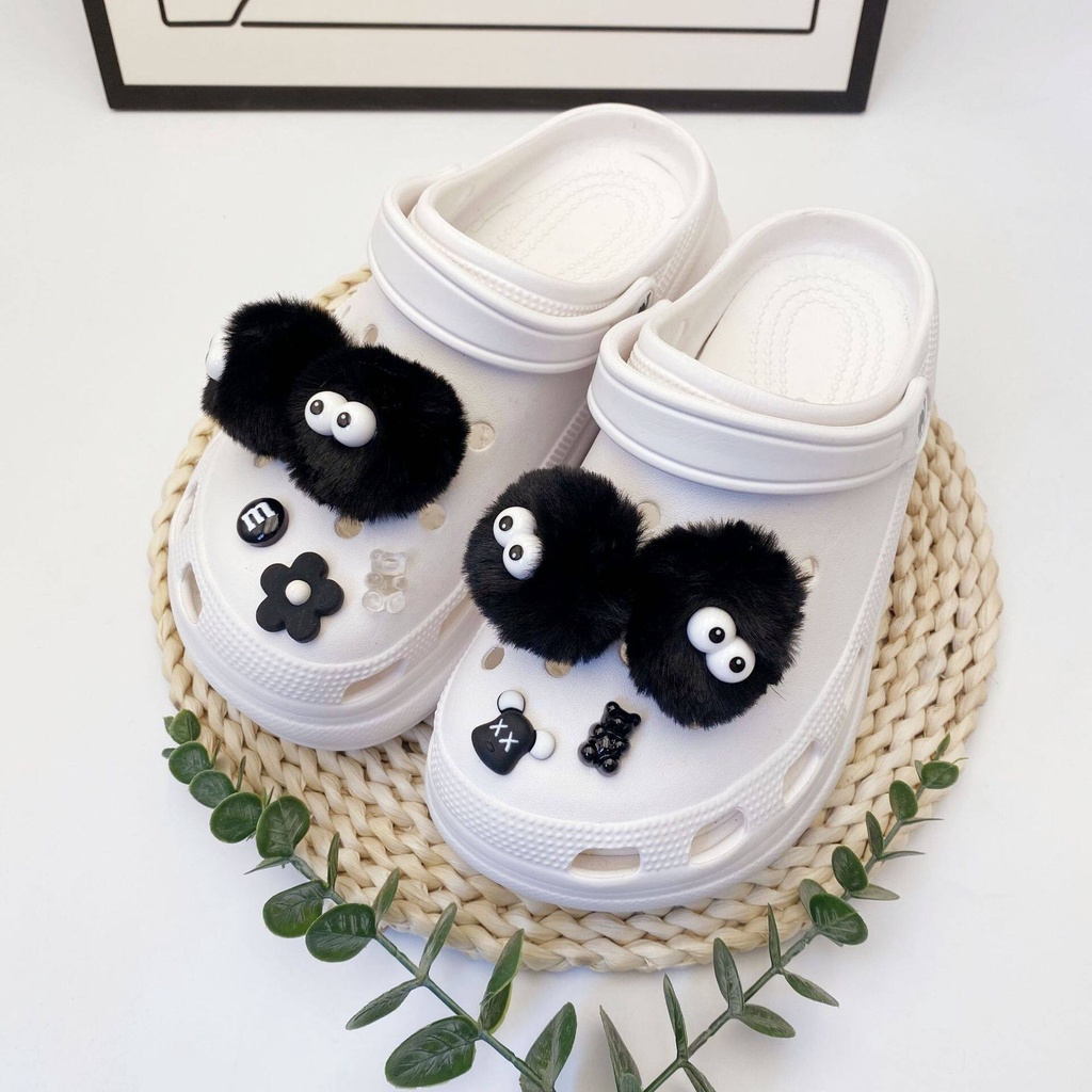 Crocs Jibbitz จี้ลูกบอลขนเฟอร์ 3D ถอดออกได้ อุปกรณ์เสริม สําหรับรองเท้า Crocs DIY