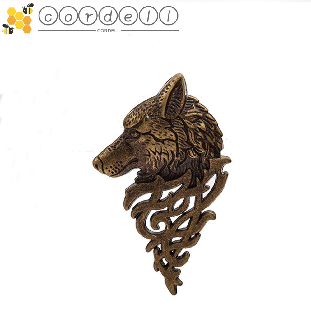 เข็มกลัด Cordell ผู้หญิง Nordic Men Viking Bronze ป้ายโลหะชุดเครื่องประดับ