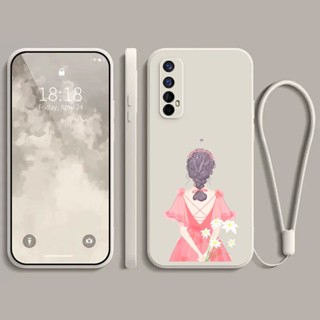 เคส REALME 7 4G REALME 7i REALME 7 PRO 4G เคสโทรศัพท์มือถือ ซิลิโคนนิ่ม ลายการ์ตูนเด็กผู้หญิง พร้อมสายคล้อง สําหรับ