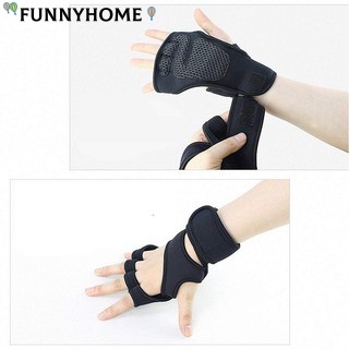 Funnyhome ถุงมือฟิตเนส กันลื่น รองรับฝ่ามือ ยกน้ําหนัก ออกกําลังกาย บีบอัด ข้อมือยาว