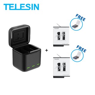 GoPro 11 / 10 / 9 Telesin Charger Box + Telesin Stamina Battery Enduro x 2 แท่นชาร์จ ที่ชาร์จ + แบตเตอร์รี่ x 2