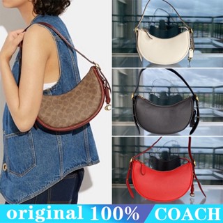 COACH cc439 cc440 Luna กระเป๋าเดือนครึ่ง/กระเป๋าถือสุภาพสตรี/กระเป๋าไพ่นกกระจอกใต้วงแขน