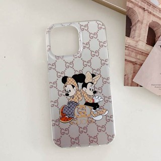 เคสโทรศัพท์มือถือ ลายการ์ตูนมิกกี้เมาส์ สีเงิน หรูหรา สําหรับ iPhone 14Pro Max 13promax 12 11