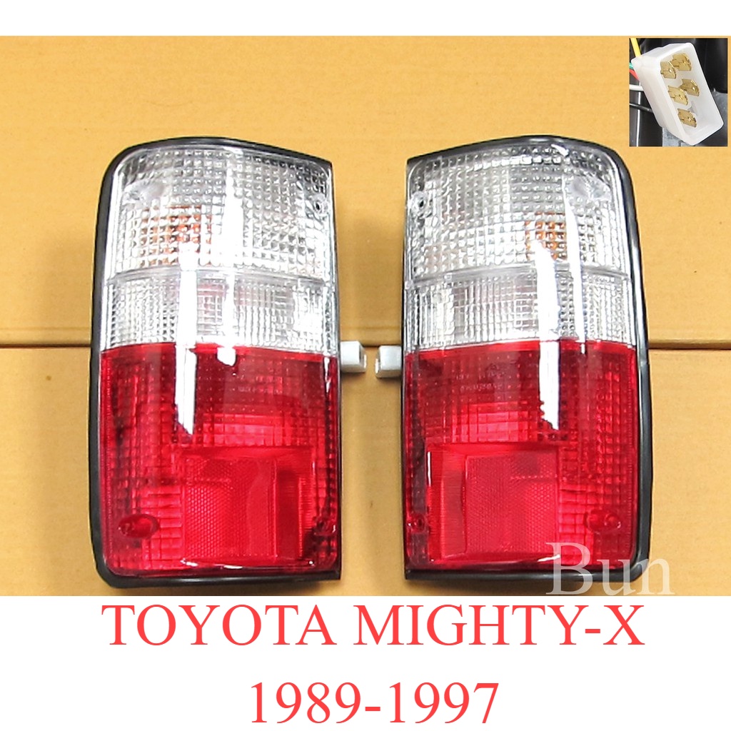 ไฟท้าย TOYOTA HILUX MIGHTY-X 1989 - 1997 ฝาสองสี โตโยต้า ไมตี้เอ็กซ์ RN85 LN106 MK3 ไฟท้ายรถ ไฟหลังกระบะ ไฟ ไฟแต่ง ไมตี้