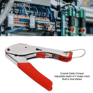 ZhongXiong ชุด Crimper สายโคแอกเชียลพร้อม Stripper และ 20 ชิ้น F Connectors เครื่องมือปรับลวดสลิง Crimping