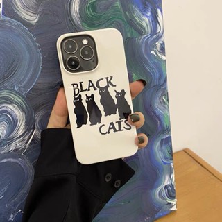 เคสโทรศัพท์มือถือ ยางนิ่ม กันกระแทก ลายแมวภาษาอังกฤษเข้ม สําหรับ Apple Iphone 11pro max 14promax 13promax 12 11 xs max xr 7 8Plus