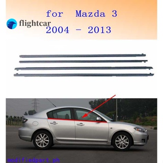 Flightcar สายพานซีลหน้าต่างรถยนต์ สําหรับ Mazda 3 2004 2005 2006 2007 2008 2009 2010 2011 2012 2013 4 ชิ้น