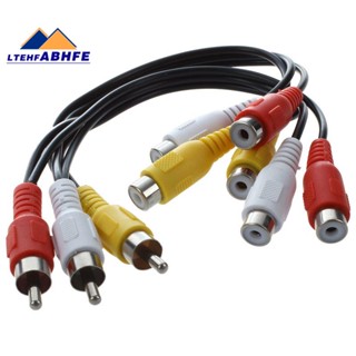 ใหม่ 3 RCA แจ็คตัวผู้ เป็น 6 RCA ตัวเมีย ปลั๊ก แยก เสียง วิดีโอ AV สายอะแดปเตอร์