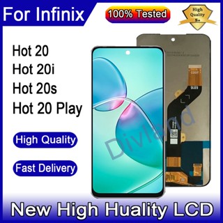 หน้าจอแสดงผล LCD พร้อมกรอบ แบบเปลี่ยน สําหรับ Infinix Hot 20 20i 20S 20 Play X6826 X665C X665E X6827 X6825