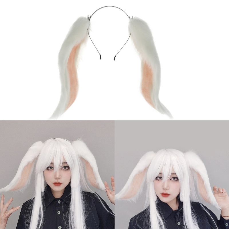 Whi COSPLAY Lolita สัตว์หูแถบคาดศีรษะ Furry Carnivals Party Handmade Furry Party เครื่องแต่งกายปีศาจ