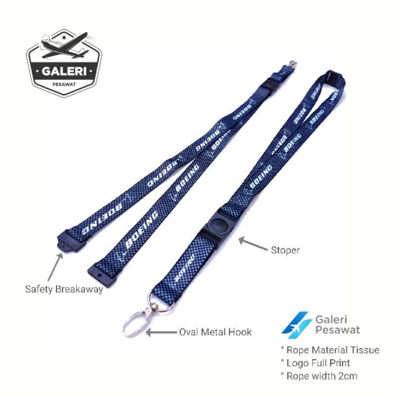 GANTUNGAN BOEING Carbon ID Card Lanyard/ที่แขวนสายรัด