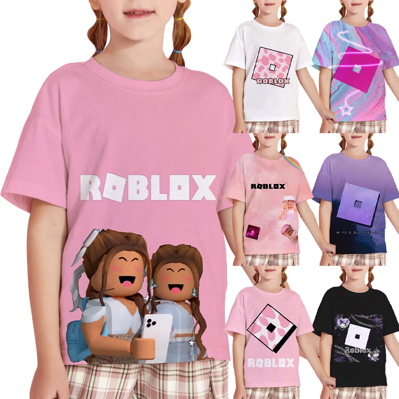 *YAYA* เสื้อยืด พิมพ์ลายการ์ตูนเกม Roblox 3 มิติ สําหรับเด็กผู้หญิง