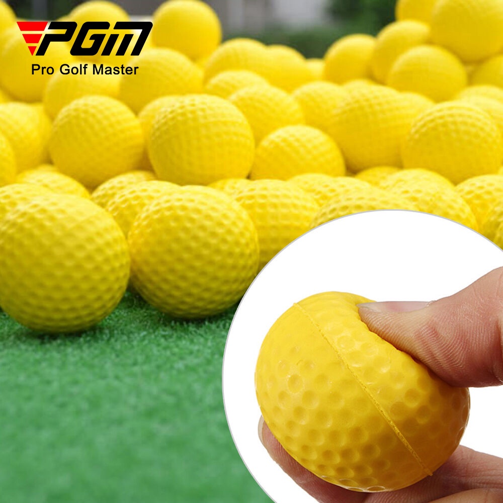 PGM Golf Balls 5 ชิ้น/10 ชิ้นฝึกซ้อมลูกกอล์ฟในร่มสีเหลือง PU Soft Golf Balls Q008
