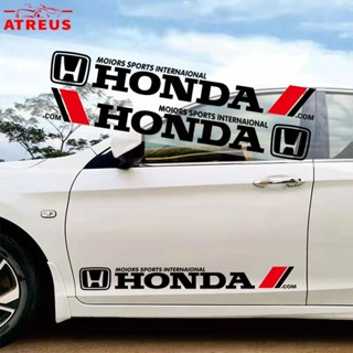 Honda สติกเกอร์กันรอยขีดข่วน ติดด้านข้างประตูรถยนต์ ป้องกันรอยขีดข่วน สำหรับติดประตูรถยนต์ สําหรับ Honda civic 11th gen fd fc eg fk HRV Jazz City Mugen Fit Vezel Accord BRV WRV Stream