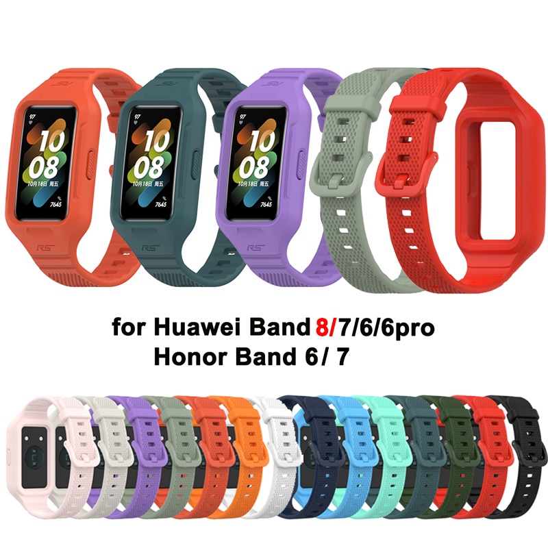 เคสซิลิโคน พร้อมสายคล้อง สําหรับ Huawei Band 9 8 7 6 pro Honor Band 6 7