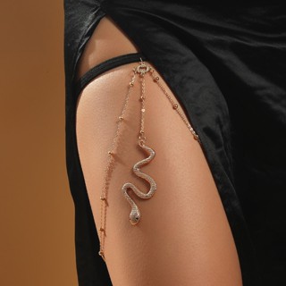 European and American Creativity Exaggerates Elastic Snake Long Leg Chain for Womens New Bohemian Trend Multi-layer Chain Body Chain Jewelry for Women