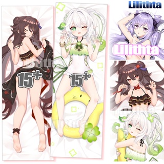 ปลอกหมอน พิมพ์ลายการ์ตูนอนิเมะ Dakimakura Genshin Impact Hutao and Nahida and Keqing Game สําหรับตกแต่งบ้าน