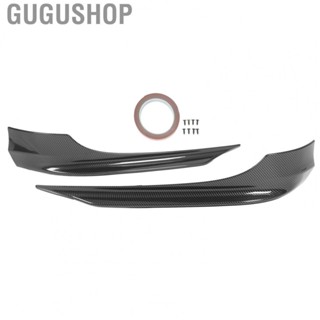 Gugushop Front Bumper Lip Air Chin Spoiler  Carbon Fibre Pattern Front Bumper Lip Chin Splitter 2PCS Aerodynamic Stable Handling Scratch Resistant  for Vehicle