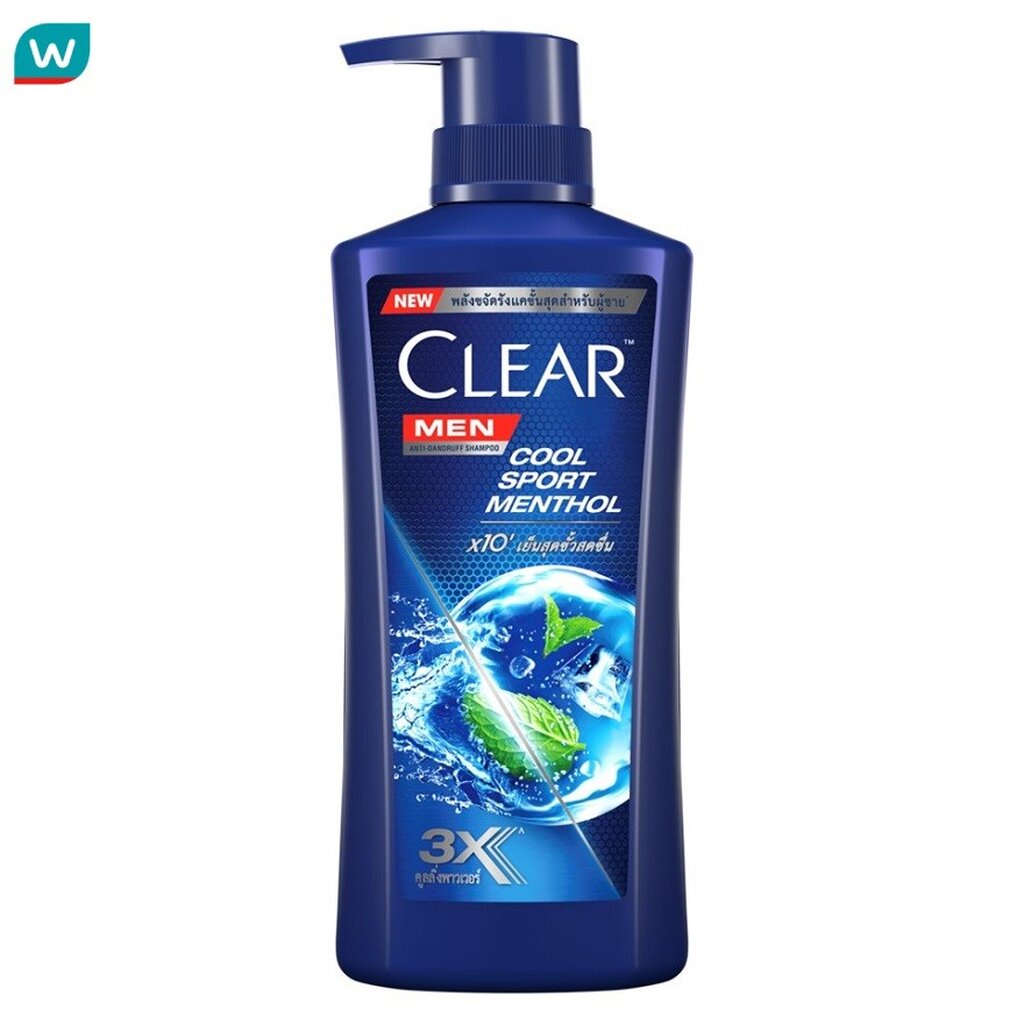 Clear เคลียร์ เมน แชมพู แอนตี้แดนดรัฟ คูล สปอร์ต เมนทอล 390 มล. แชมพูขจัดรังแค