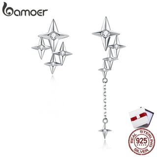 bamoer Genuine 925 Sterling Silver Starry Earrings for Women Fashion Jewelry Hypoallergenic Orecchini woman earring BSE461