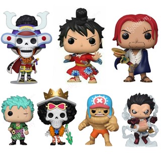 โมเดลฟิกเกอร์ One Piece Funko Pop 99 Chopper 327 Zoro 921 939 Shanks Luffy สําหรับตกแต่งออฟฟิศ