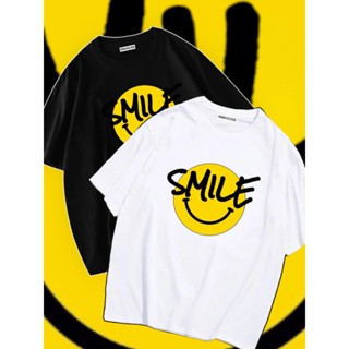 [COD]ลายใหม่ Smile สมายด์ พร้อมส่ง ผลิตจากผ้าคอตตอล 100%S-5XL