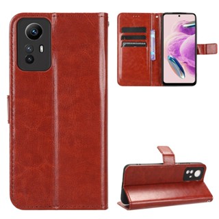 เคสโทรศัพท์หนัง PU ฝาพับ พร้อมช่องใส่บัตร และสายคล้อง หรูหรา สําหรับ Redmi Note 12S 4G