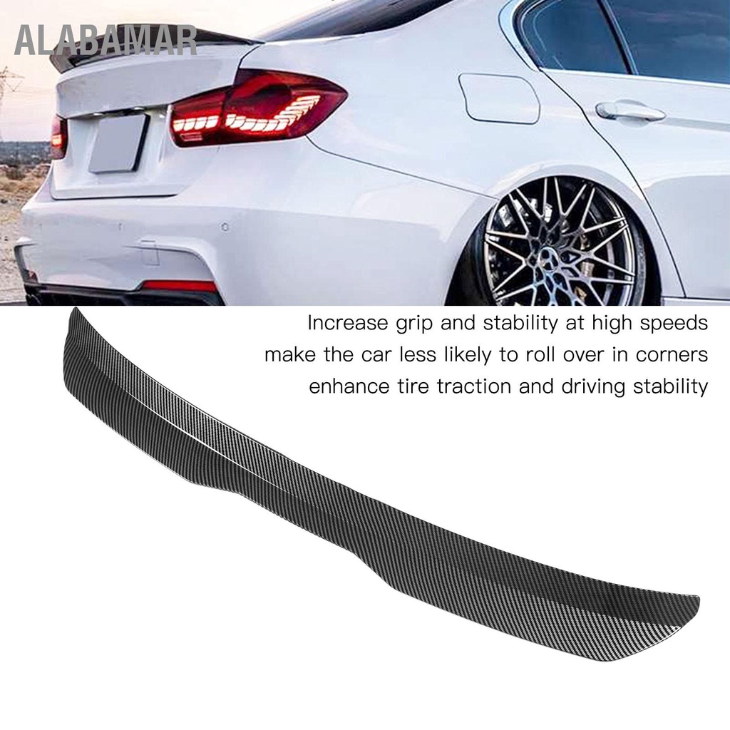 ALABAMAR สปอยเลอร์หลังคาหน้าต่างด้านหลัง Visor Deflector Universal Fit ลดความต้านทานของ Window Top Lip Molding Trim