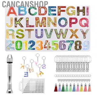 Cancanshop Resin Alphabet Mold Starter Kit  DIY Silicone Resin Alphabet Molds Easy To Release  for Pendant