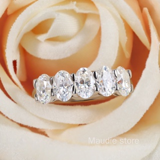 2.5ct แหวนเพชรโมอิสแท้ แฮนด์เมด คุณภาพสูง ทรงวงรี