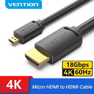 Vention สายเคเบิล Micro HDMI เป็น HDMI 4K Mini HDMI ตัวผู้ เป็นตัวผู้ สําหรับกล้อง GoPro Sony โทรศัพท์มือถือ แท็บเล็ต โปรเจคเตอร์ HDTV Mini HDMI