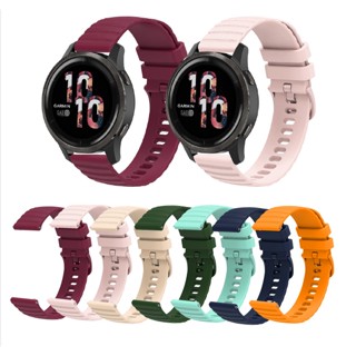 สายนาฬิกาข้อมือซิลิโคน ลายคลื่น 18 มม. 22 มม. สําหรับ Garmin vivomove 3s Vivoactive 4 4S Venu2 40 มม. 45 มม. Forerunner 255 255S