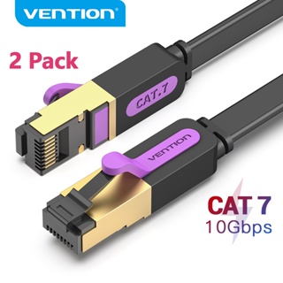 Vention Cat7 สายเคเบิลอีเธอร์เน็ต 10Gbps ความเร็วสูง สําหรับเราเตอร์โมเด็มเล่นเกม Xbox PS4 PC RJ45 2 แพ็ค