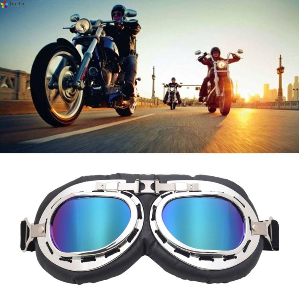 Leota แว่นตาขี่มอเตอร์ไซค์ คลาสสิก ย้อนยุค วินเทจ แว่นตาจักรยาน รถมอเตอร์ไซด์ ขี่จักรยาน Gafas ลม แว่นตาอัศวิน อุปกรณ์หมวกกันน็อคนักบิน แว่นตาลม กระจก แว่นตา