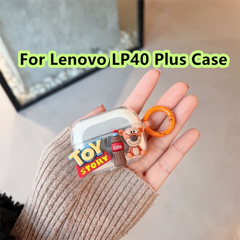 สําหรับ Lenovo LP40 Plus กรณีโปร่งใสสามมิติการ์ตูนสําหรับ Lenovo LP40 Plus ปลอกหูฟังแบบนุ่มฝาครอบ