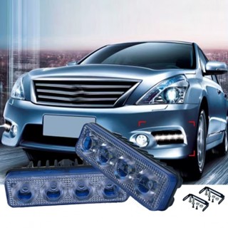 ⚡READYSTOCK⚡Car 4 LED DRL Lights White 2PCS 6000K-7000K DC 12V Daytime Running Lights