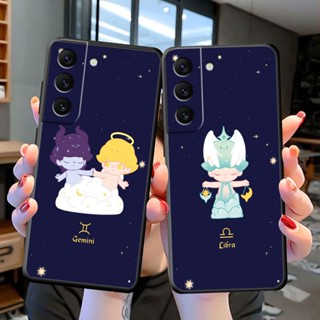 เคสโทรศัพท์มือถือนิ่ม ลายกลุ่มดาว สิบสองกลุ่มดาว สีดํา สําหรับ Samsung Galaxy A53 A52 A32 A30 A23 A22 A21S A80 A73 A72 A71 A70 A60 A54 A51 A50 A42 A34 A33 A14 A10 4G 5G