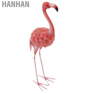 Hanhan Flamingo Garden Statue Lifelike Iron Flamingo Statue Color Painting Garden Dec