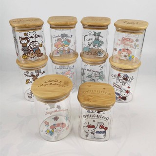 Sanrio Kitty Melody Twin Star Minna no Tabo Glass Canister Coffee Tea Jar 230337