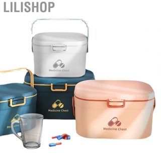 Lilishop Box Pill Storage Case Sewing Tin Container PP 2 Layer Portable for Home Office