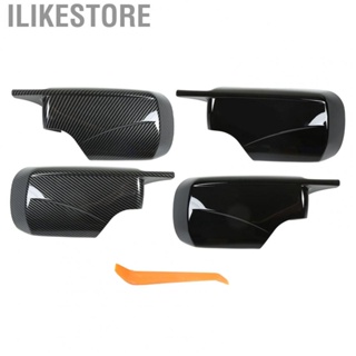 Ilikestore Door Mirror Covers  Side View Mirror Caps Horn Style Snap on Installation Lightweight Antiscratch  for 3 Series E46 Hatchback 2001-2005