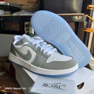 Jordan 1 Low Wolf Grey PEL5 รองเท้าลําลอง สําหรับผู้ชาย และผู้หญิง