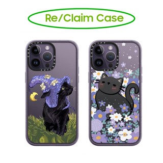 Casetify เคสแข็ง ลายการ์ตูนแมว ดอกไม้ สําหรับ iPhone 11 12 13 14 Pro Max