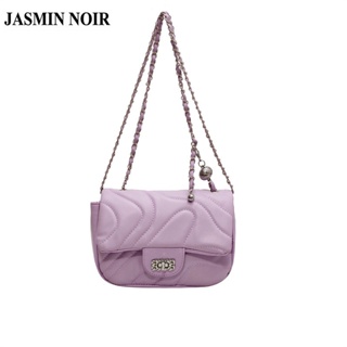 Jasmin NOIR กระเป๋าสะพายไหล่ หนัง PU ขนาดเล็ก แต่งสายโซ่คล้อง แบบเรียบง่าย สําหรับสตรี