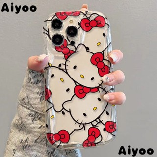 เคสโทรศัพท์มือถือ ลาย KT Cat promax สําหรับ Iphone 13xr✅เคสโทรศัพท์มือถือแบบนิ่ม ใส กันกระแทก ลายเส้น สําหรับ Iphone 127 xs 11 8p 14 6DLY