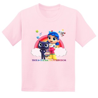 เสื้อยืดแขนสั้น พิมพ์ลายการ์ตูน True and the Rainbow Kingdom สีดํา แฟชั่นฤดูร้อน สําหรับเด็กผู้ชาย และเด็กผู้หญิง GKT5359 2024