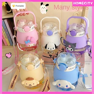 [Ready] Cartoon Sanrio 3d Big Head Stick Transparent Water Cup Dual-use Straight Drinking Straw Cup Large Capacity Children&amp;#39;s Girls Sports Water Bottle