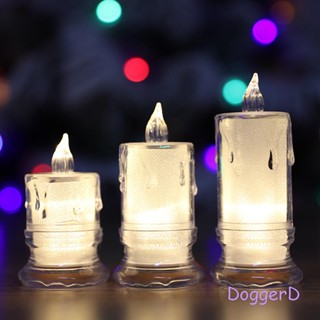 Doggerd เทียน Led ไร้เปลวไฟ สีขาวอบอุ่น สําหรับตกแต่งเทศกาล 12 ชิ้น ต่อชุด