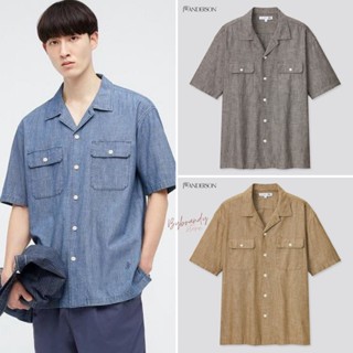 เสื้อเชิ้ตผ้าฝ้ายแชมเบรย์ ทรงโอเวอร์ไซส์ Uniqlo Chambray Work Shirt  แท้💯 *งานตัดป้าย*